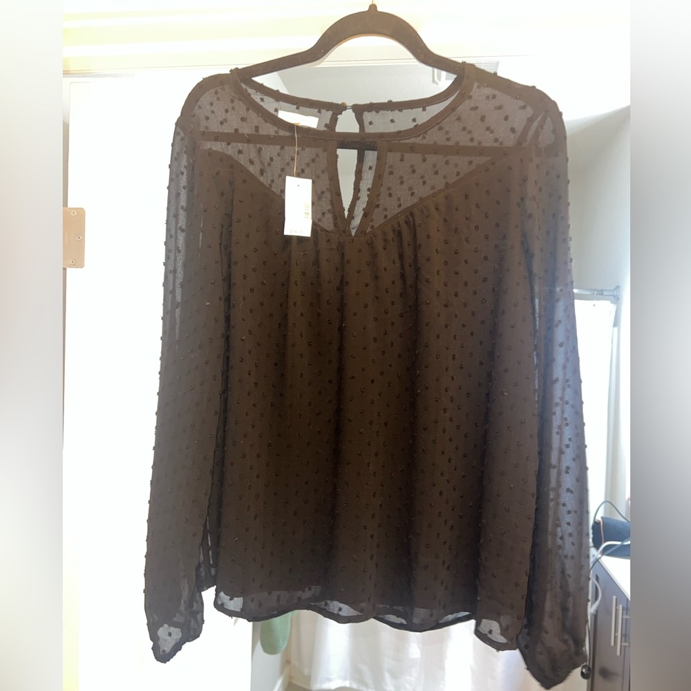 Maurice’s Raised  Polka Dot Long Sleeve Top